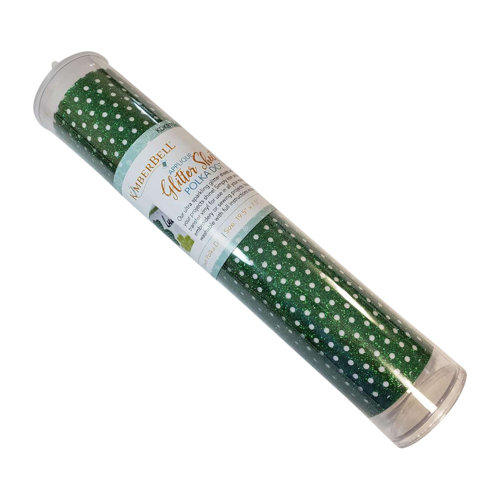 Embroidery Glitter - Silver Green Polka Dot *Discontinued*