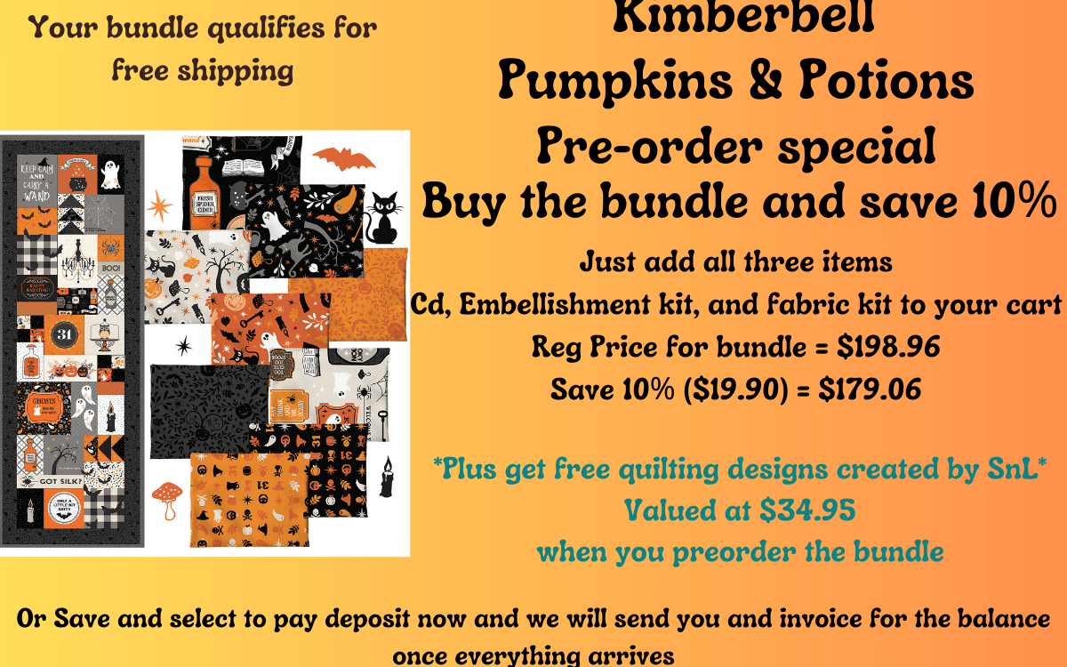 Kimberbell Pumpkins & Potions Ladder Quilt *PREORDER*