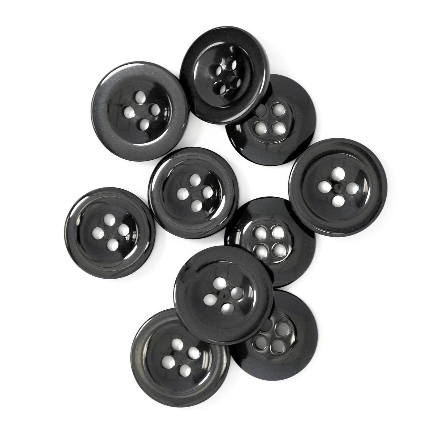 Waistband Buttons 15mm and 17mm Black