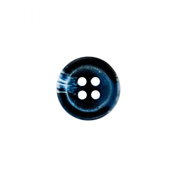 Hemline Blue Marble Button 20mm
