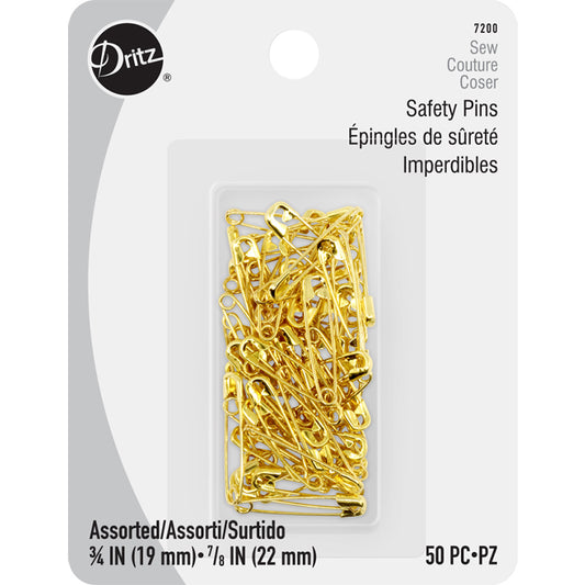 Brass Safety Pin - Sizes 3/4" & 7/8" (0 & 00)