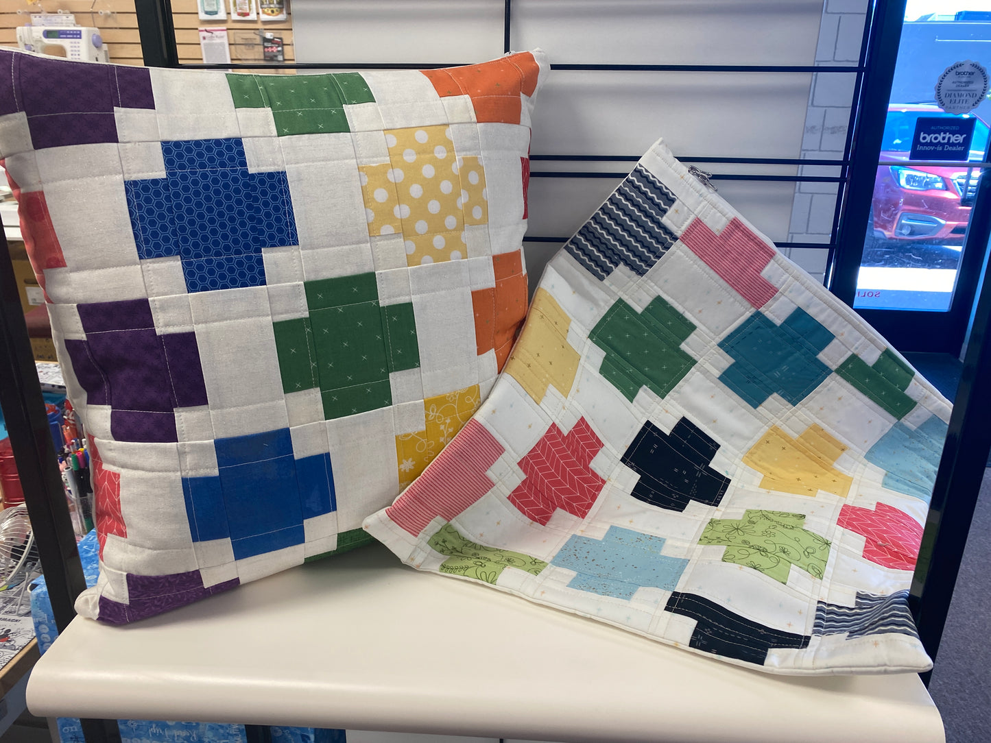 Patchwork Plus Pillow- Design, Fabric Kit, and Instructional video