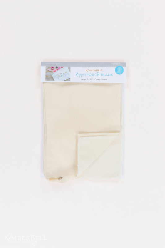 Kimberbell Zipper Pouch Blank Canvas Cream Large