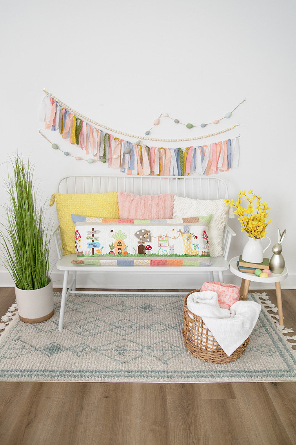 Kimberbell Hoppin' Down the Bunny Trail Bench Pillow