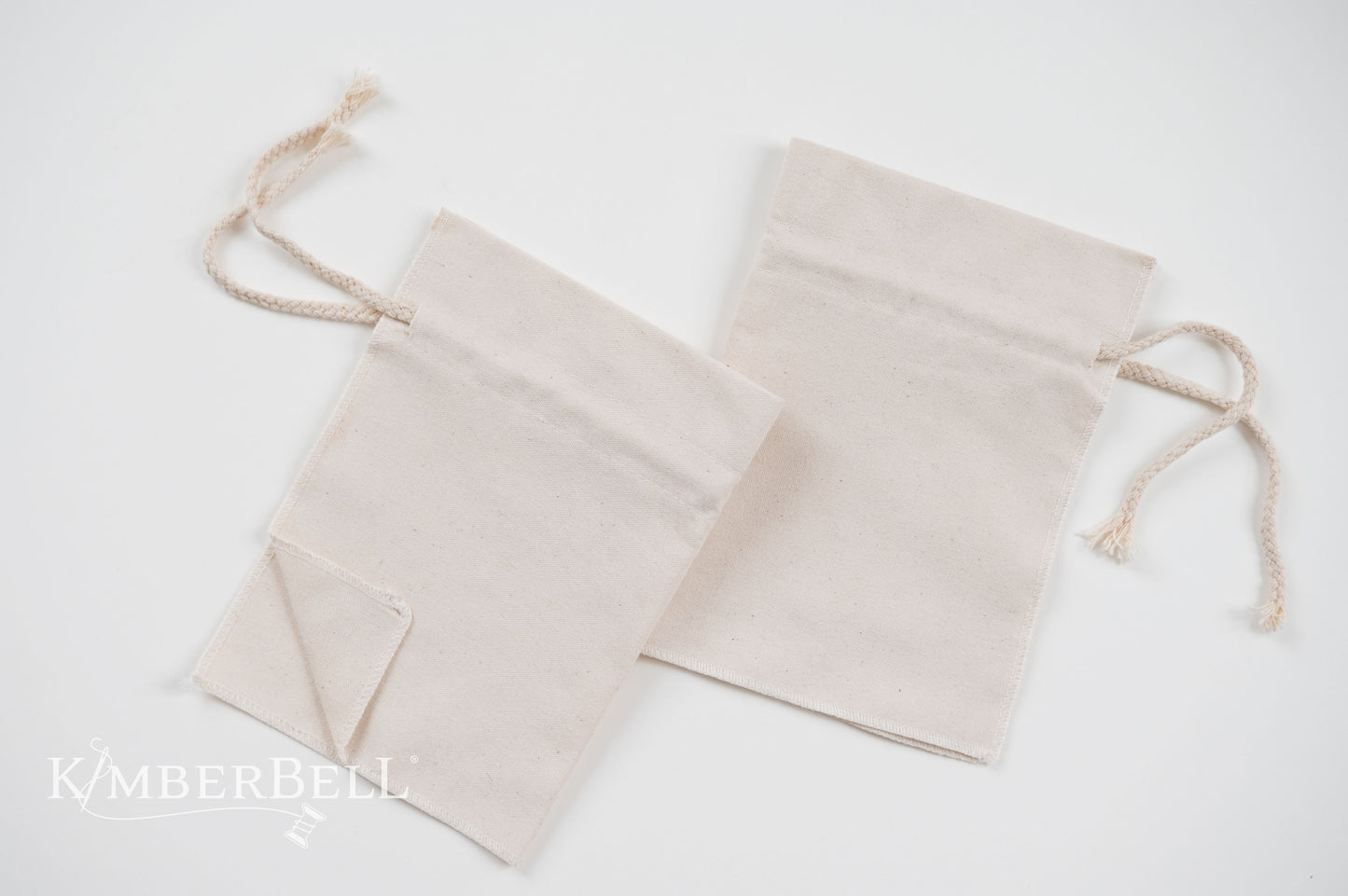 KimberBell Canvas Cinch Sack Blank, Pack of 2, Beige
