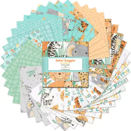 Safari Snuggles, 5in Squares 42pcs