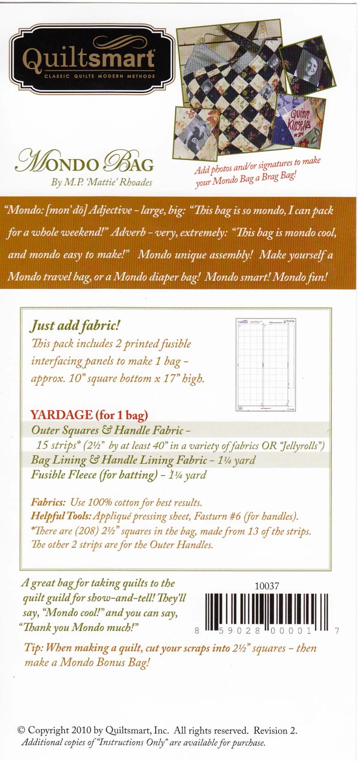 Mondo Bag - Pattern and Printed Interfacing