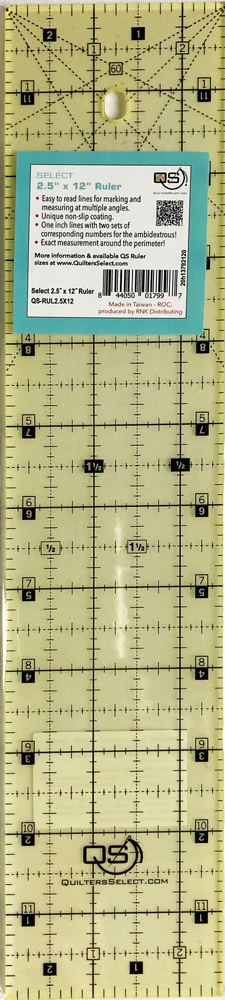 Quilters Select Non-Slip Rulers, Various sizes