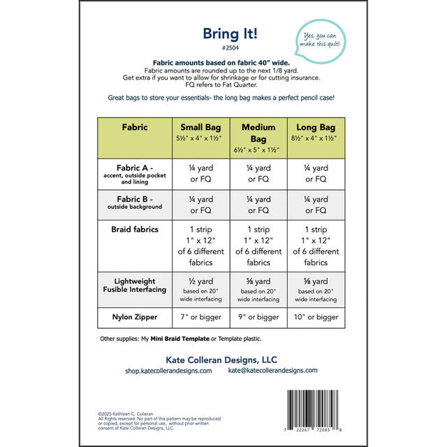 Bring It! Bag Pattern