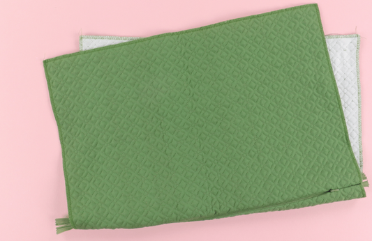 Green Quilted Pillow Cover Blank