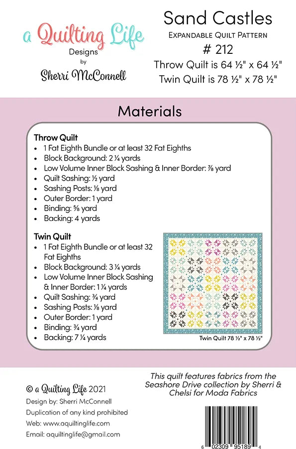 Sand Castles Expandable Quilt Pattern by Sherri McConnell