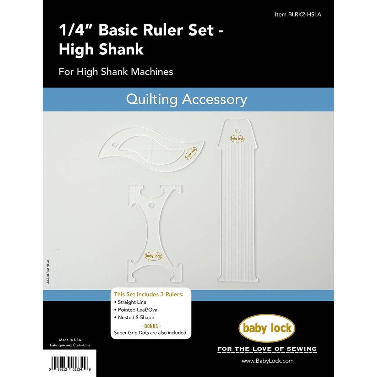 Baby Lock 1/4 Basic Ruler Set High Shank and Long Arm