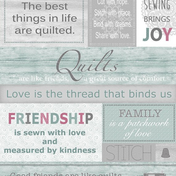Words to Quilt By Panel 24"x44"