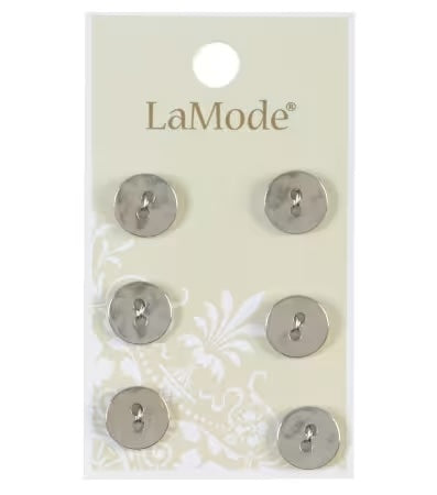 LaMode 7/16" Silver Hammered Metal - 6 Pack
