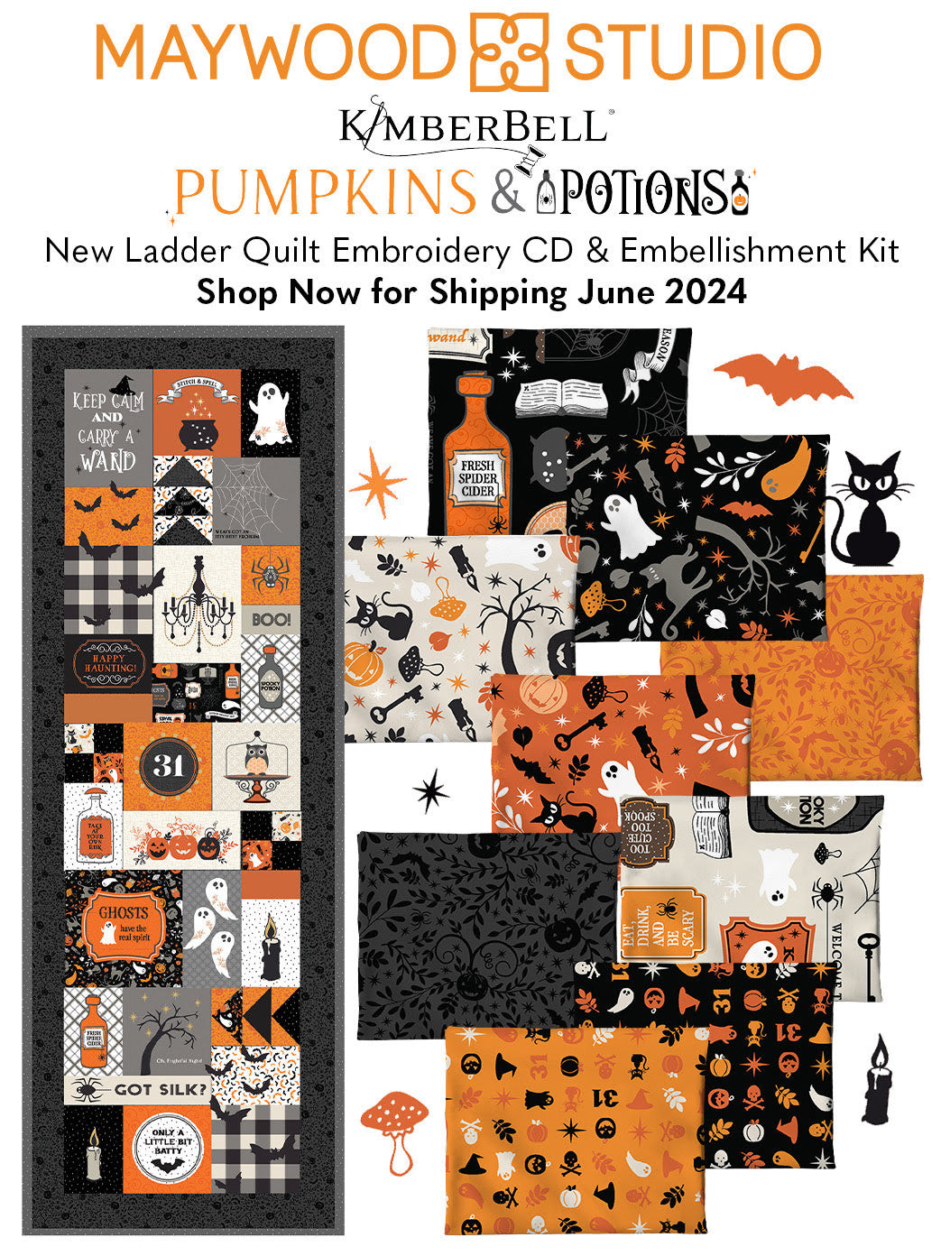 Kimberbell Pumpkins & Potions Ladder Quilt *PREORDER*