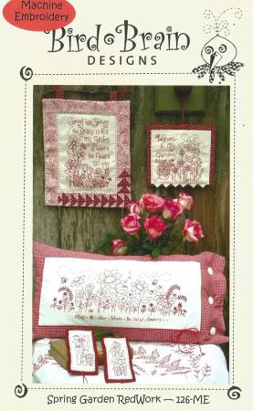 Bird Brain Designs Spring Garden Redwork CD # BBD126ME