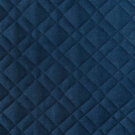 Quilted Pillow Cover Blank, 12in x 18in Navy Linen, Plaid Quilting