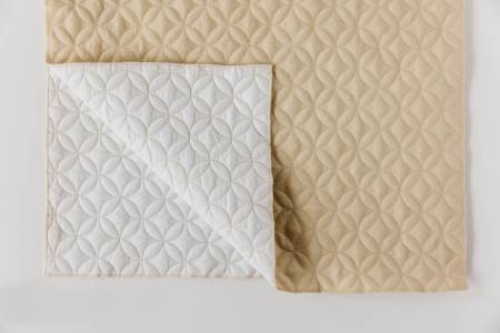 Quilted Pillow Cover Blank, 18in x 18in Sand Linen, Orange Peel Quilting