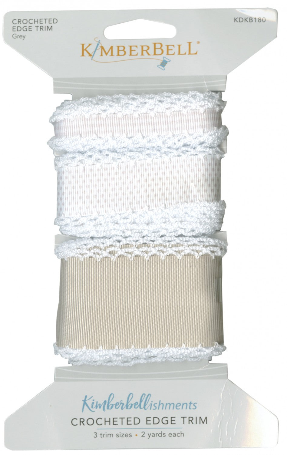 Grey/Khaki Crocheted Edge Trim