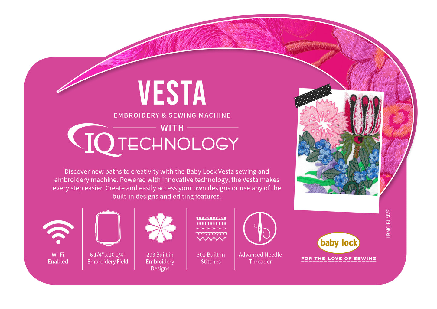 Baby Lock Vesta Embroidery and Sewing Machine