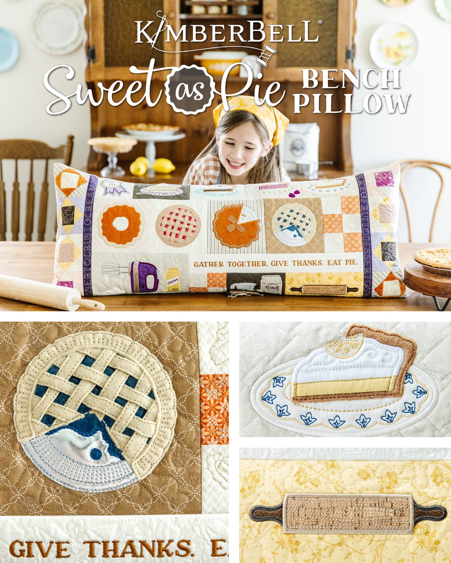 Kimberbell’s Sweet As Pie Bench Pillow