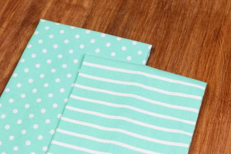 Dots & Strips Tea Towel - Aqua