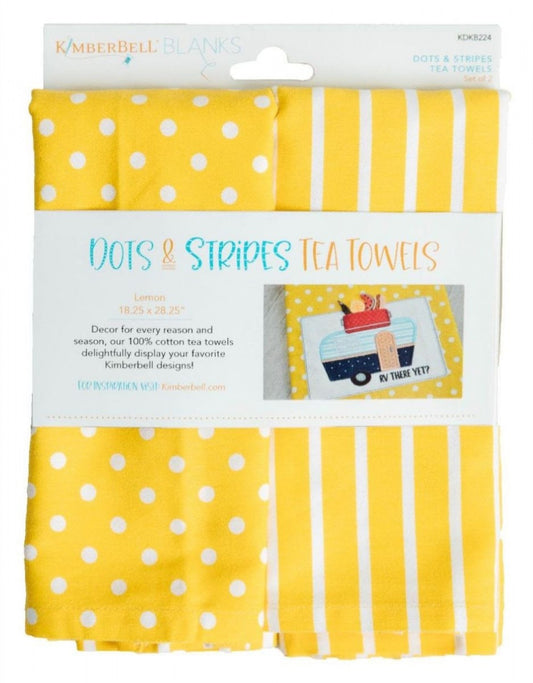 Dots & Stripes Tea Towel - Lemon