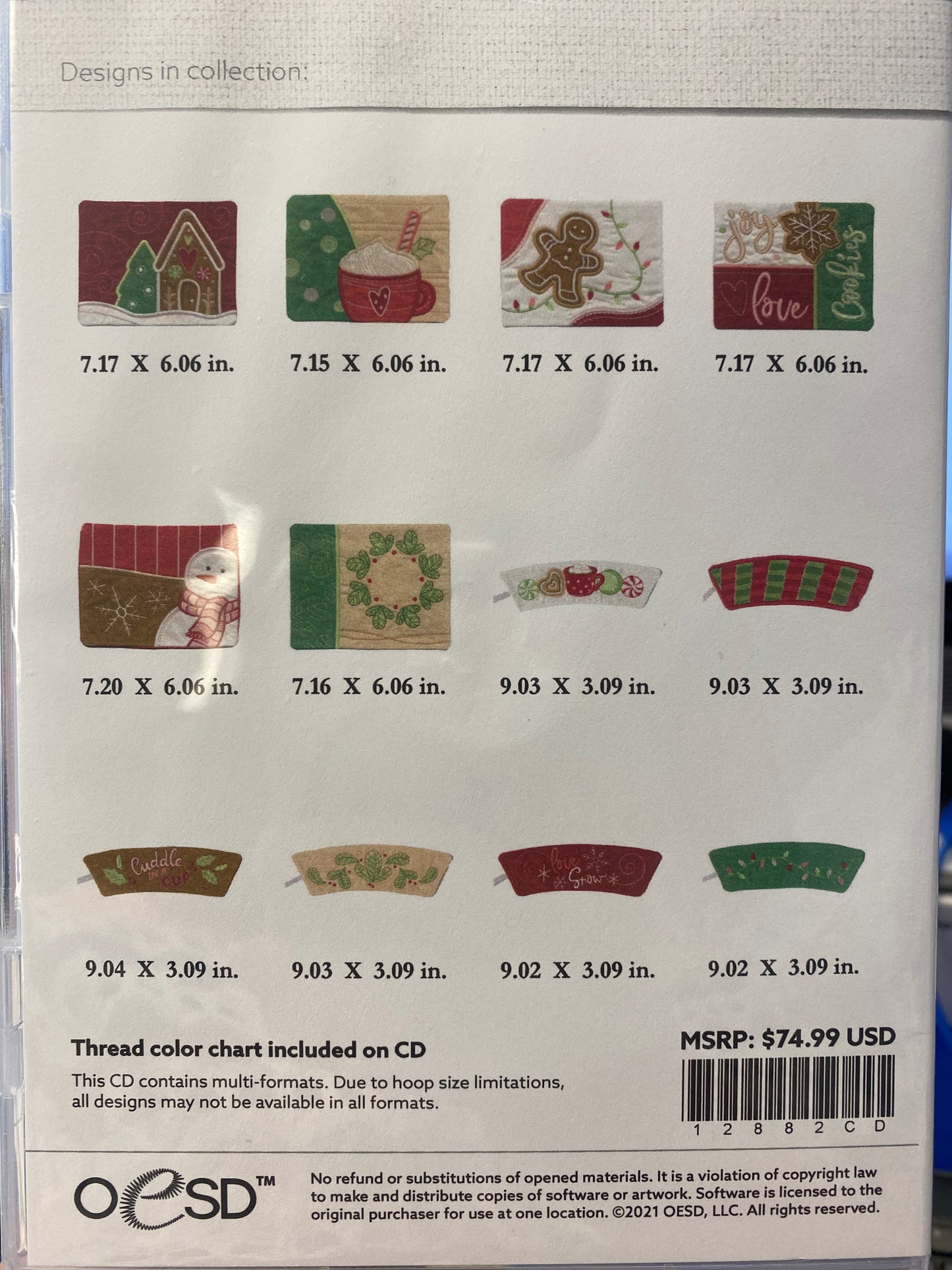 OESD Holiday 2021 Warm, Cozy Greetings, or Embroidery Designs