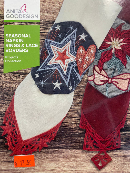 Seasonal Napkin Rings & Lace Borders by Anita Goodesign