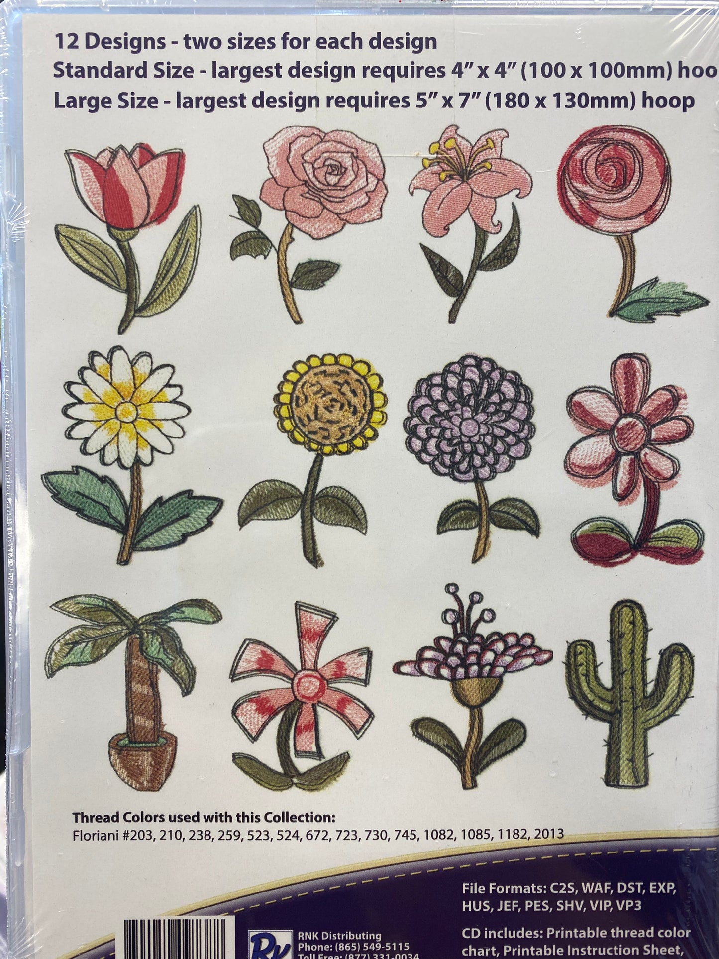 Floriani Embroidery Design, Watercolor Florals