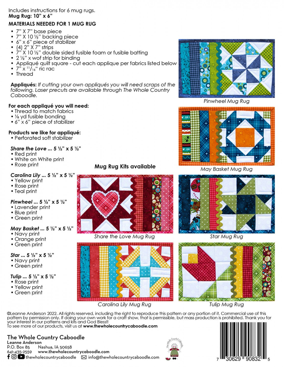 Patchwork Garden Mug Rugs Pattern