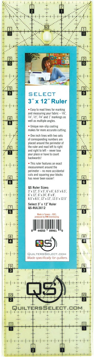 Quilters Select Non-Slip Rulers, Various sizes