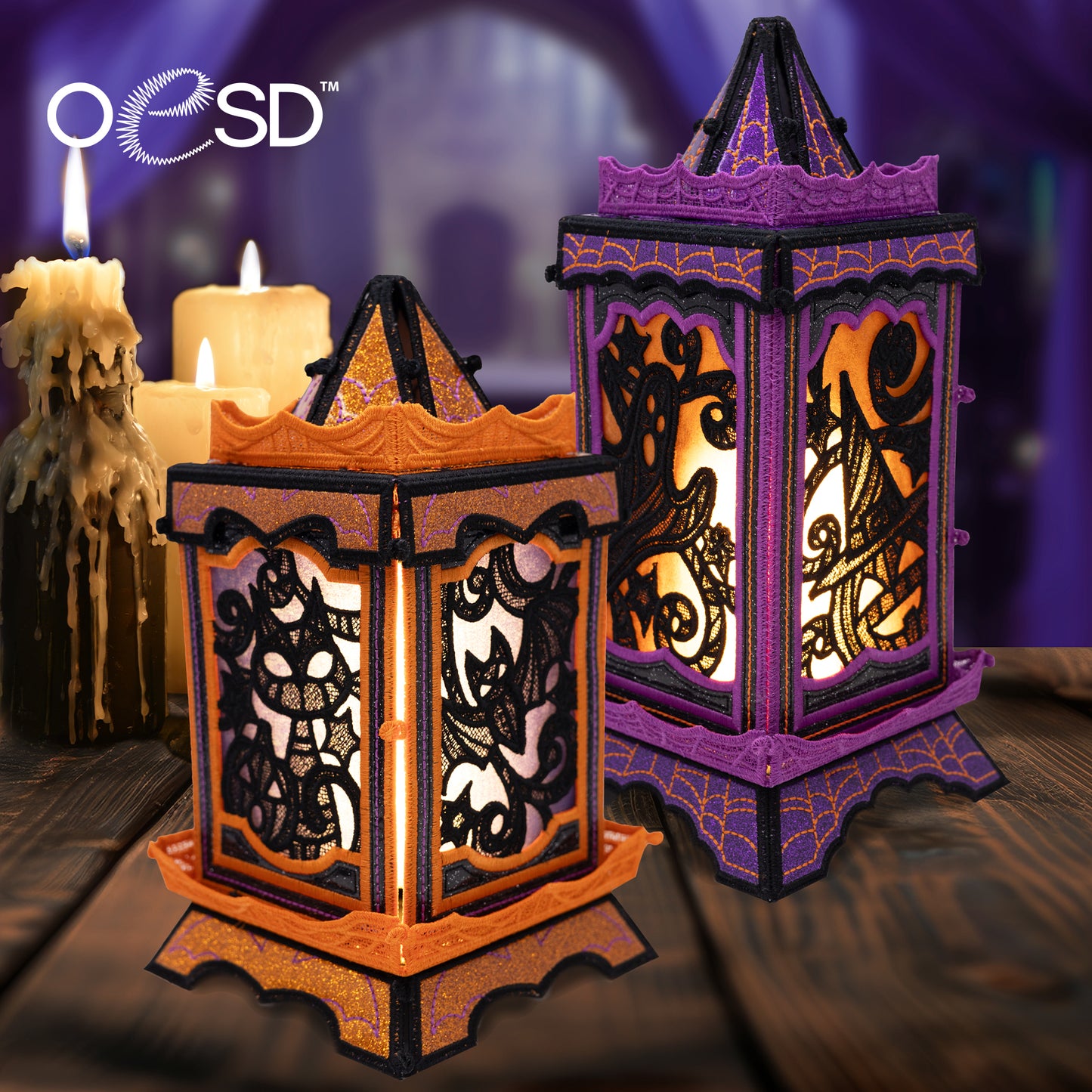 Freestanding Halloween Lanterns Design USB - OESD 12987