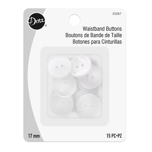 Waistband Buttons 17mm White