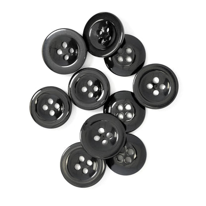 Waistband Buttons 15mm and 17mm Black