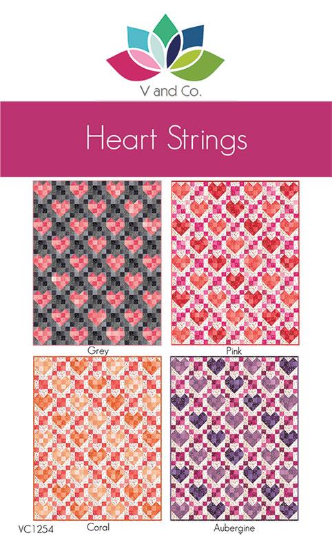 Coral Heart Strings Quilt Kit