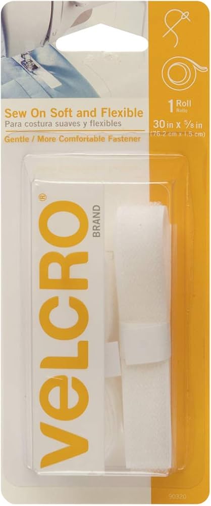 White 3/4" Wide Sew-In Velcro