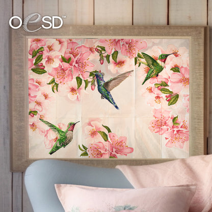 Spring Hummingbird Tiling Scene Design USB - OESD #80367