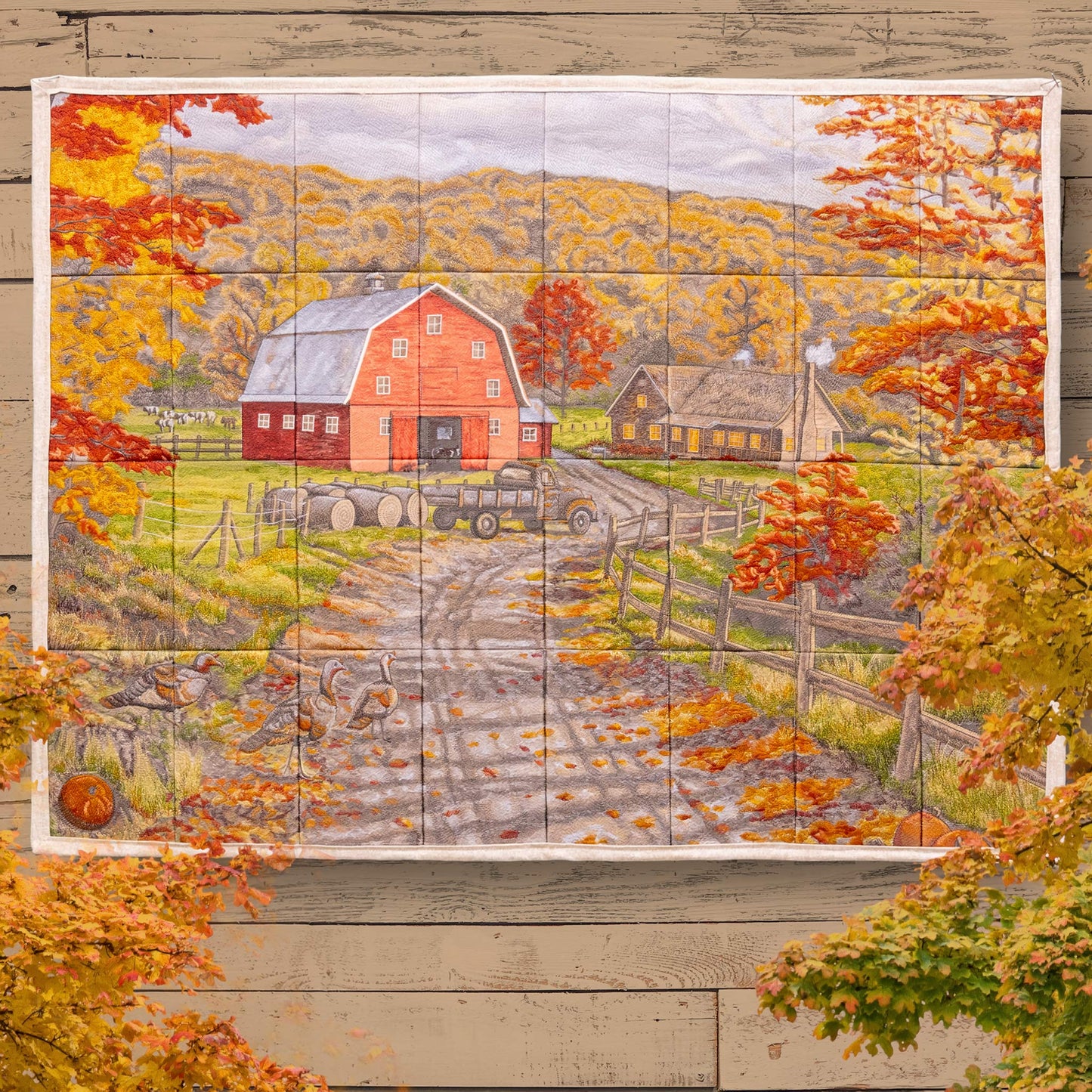 Late Afternoon on the Farm Tiling Scene by Thomas Kinkade