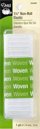 White Non-Roll Elastic 1-1/4in x 1yd