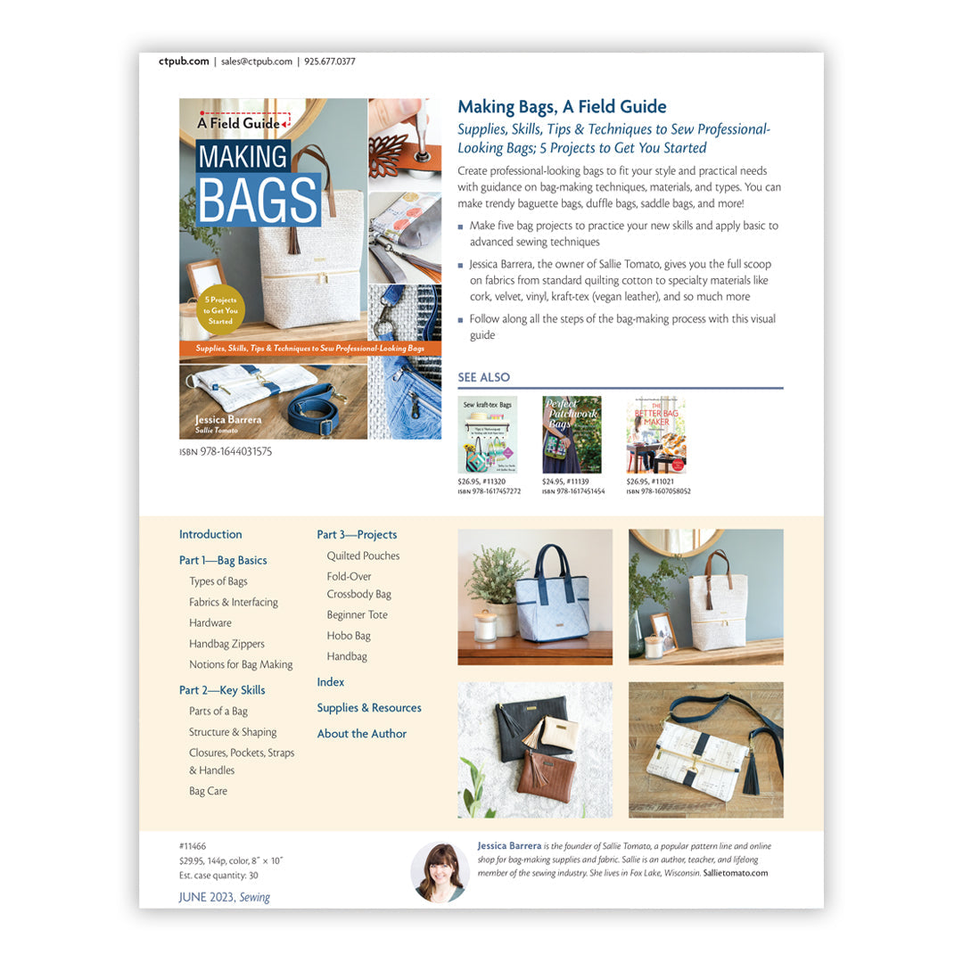 Making Bags A Field Guide by Jessica Barrera & Hardware Kits