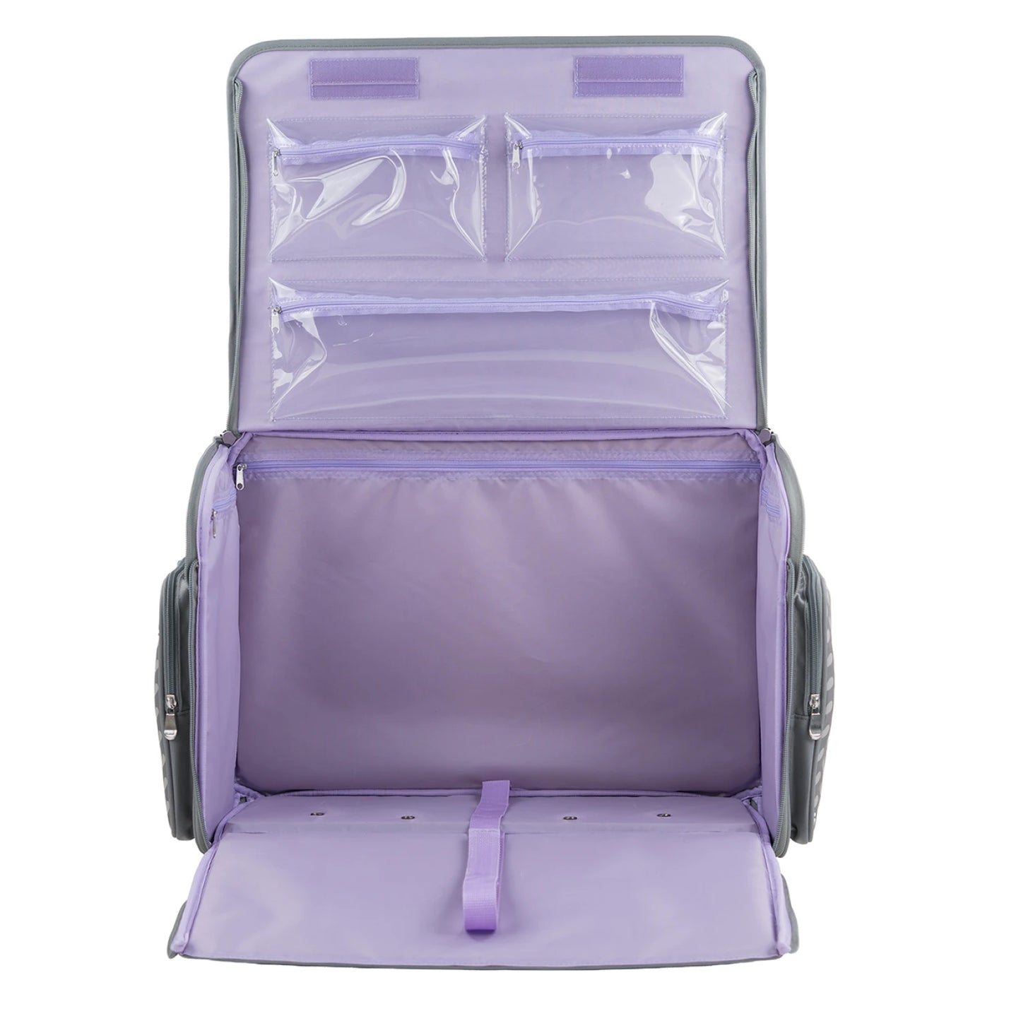 XL Rolling Sewing Machine Tote Purple Floral