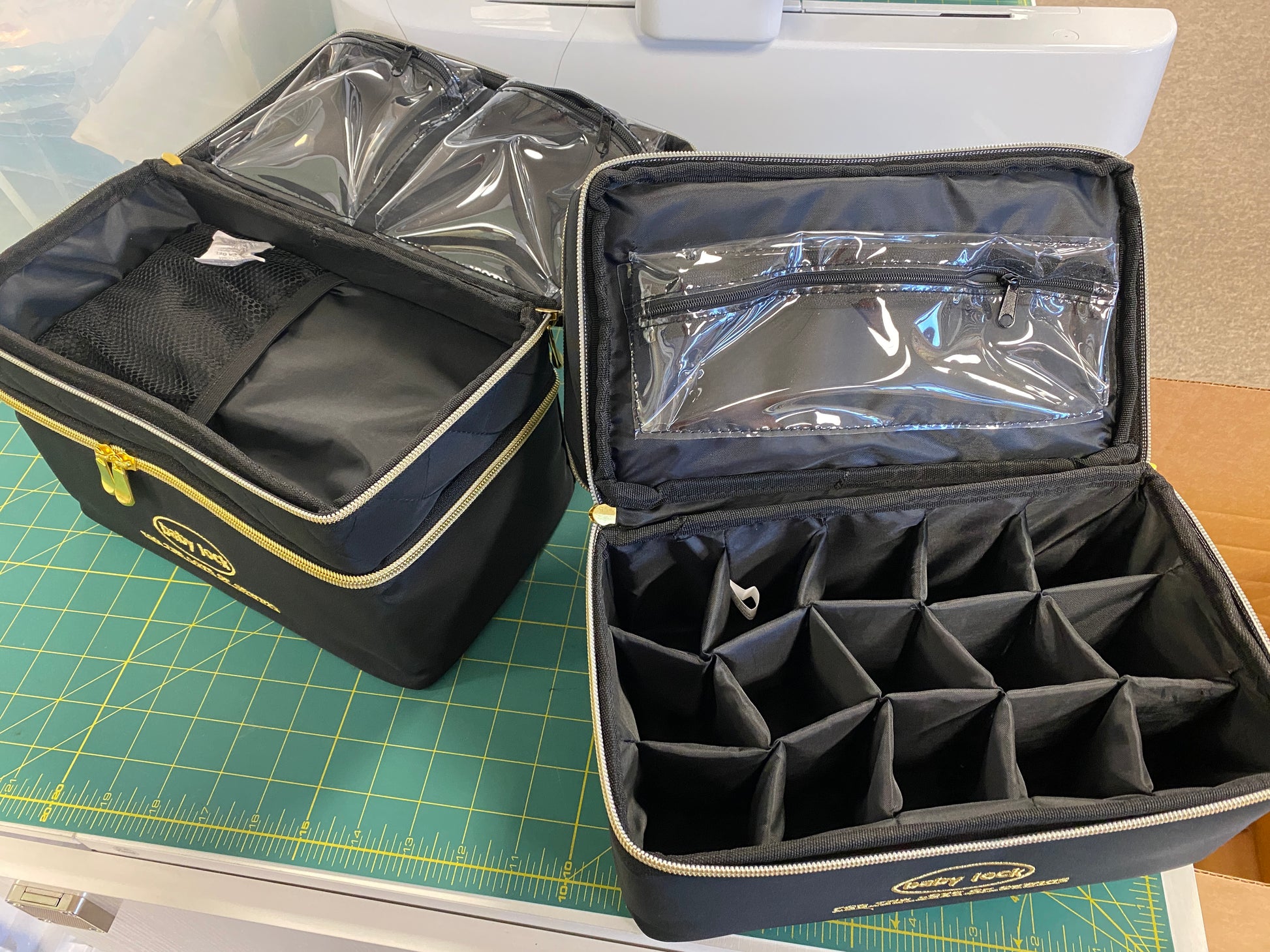 Baby Lock Double Organizer-Quilted Black with Gold Bag – Leabu Sewing ...