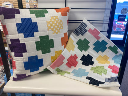 Patchwork Plus Pillow- Design, Fabric Kit, and Instructional video