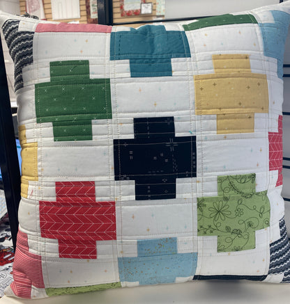 Patchwork Plus Pillow- Design, Fabric Kit, and Instructional video