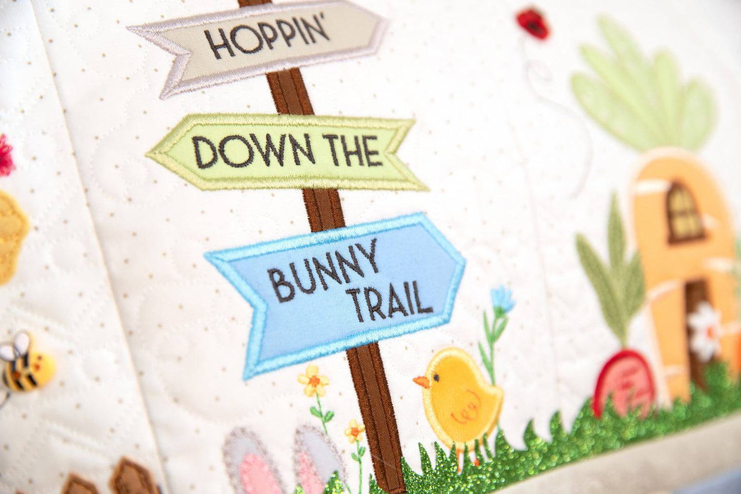 Kimberbell Hoppin' Down the Bunny Trail Bench Pillow *Preorder*