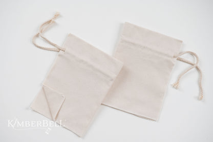 KimberBell Canvas Cinch Sack Blank, Pack of 2, Beige