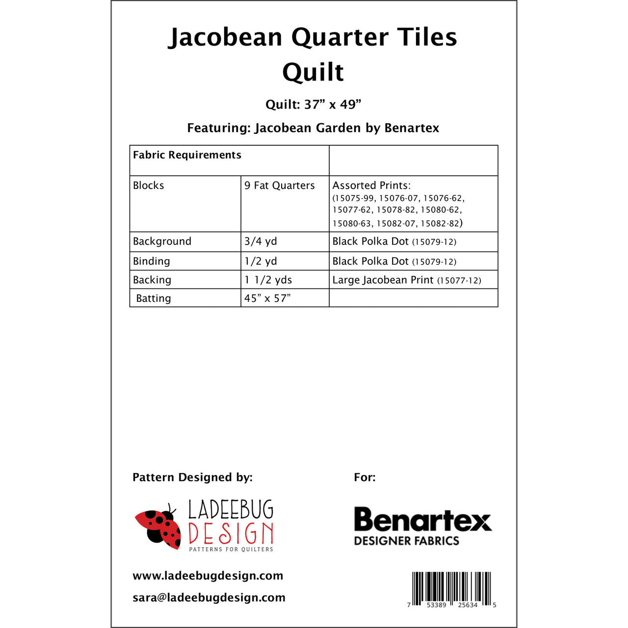 Jacobean Quarter Tiles Pattern