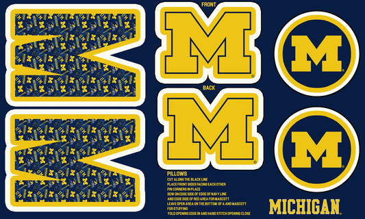 Michigan Minky Pillow Project Panel 36in x 60in