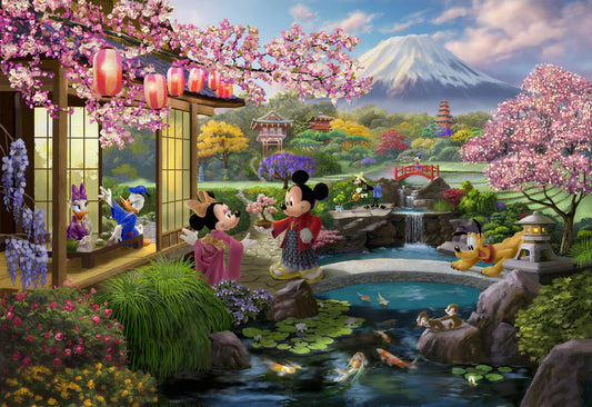 Thomas Kinkade Mickey & Minnie In Japan Panel